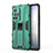 Custodia Silicone e Plastica Opaca Cover con Magnetico Supporto KC3 per Vivo X70 Pro 5G Verde