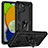 Custodia Silicone e Plastica Opaca Cover con Magnetico Supporto MQ1 per Samsung Galaxy A03