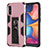 Custodia Silicone e Plastica Opaca Cover con Magnetico Supporto MQ1 per Samsung Galaxy A10e