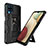 Custodia Silicone e Plastica Opaca Cover con Magnetico Supporto MQ1 per Samsung Galaxy A12 5G