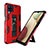 Custodia Silicone e Plastica Opaca Cover con Magnetico Supporto MQ1 per Samsung Galaxy A12 Nacho Rosso