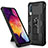 Custodia Silicone e Plastica Opaca Cover con Magnetico Supporto MQ1 per Samsung Galaxy A50S Nero