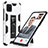 Custodia Silicone e Plastica Opaca Cover con Magnetico Supporto MQ1 per Samsung Galaxy Note 10 Lite Bianco
