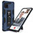 Custodia Silicone e Plastica Opaca Cover con Magnetico Supporto MQ1 per Samsung Galaxy Note 10 Lite Blu
