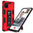 Custodia Silicone e Plastica Opaca Cover con Magnetico Supporto MQ1 per Samsung Galaxy Note 10 Lite Rosso