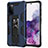 Custodia Silicone e Plastica Opaca Cover con Magnetico Supporto MQ1 per Samsung Galaxy S20 Blu