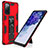 Custodia Silicone e Plastica Opaca Cover con Magnetico Supporto MQ1 per Samsung Galaxy S20 FE 4G Rosso