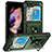 Custodia Silicone e Plastica Opaca Cover con Magnetico Supporto MQ2 per Samsung Galaxy Z Flip5 5G Verde