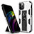 Custodia Silicone e Plastica Opaca Cover con Magnetico Supporto per Apple iPhone 12 Pro Argento