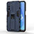 Custodia Silicone e Plastica Opaca Cover con Magnetico Supporto per Oppo A53s 5G Blu