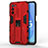 Custodia Silicone e Plastica Opaca Cover con Magnetico Supporto per Oppo A53s 5G Rosso