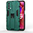 Custodia Silicone e Plastica Opaca Cover con Magnetico Supporto per Oppo A74 5G Verde