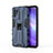 Custodia Silicone e Plastica Opaca Cover con Magnetico Supporto per Oppo A94 5G Blu