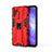 Custodia Silicone e Plastica Opaca Cover con Magnetico Supporto per Oppo A94 5G Rosso