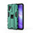 Custodia Silicone e Plastica Opaca Cover con Magnetico Supporto per Oppo A95 5G Verde