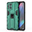 Custodia Silicone e Plastica Opaca Cover con Magnetico Supporto per Oppo Find X3 Pro 5G