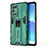 Custodia Silicone e Plastica Opaca Cover con Magnetico Supporto per Oppo Reno6 Pro 5G Verde