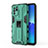 Custodia Silicone e Plastica Opaca Cover con Magnetico Supporto per Oppo Reno6 Z 5G Verde