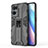 Custodia Silicone e Plastica Opaca Cover con Magnetico Supporto per Oppo Reno7 Pro 5G