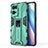 Custodia Silicone e Plastica Opaca Cover con Magnetico Supporto per Oppo Reno7 Pro 5G Verde