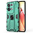 Custodia Silicone e Plastica Opaca Cover con Magnetico Supporto per Oppo Reno9 Pro+ Plus 5G