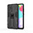 Custodia Silicone e Plastica Opaca Cover con Magnetico Supporto per Samsung Galaxy A52 4G Nero