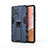Custodia Silicone e Plastica Opaca Cover con Magnetico Supporto per Samsung Galaxy A72 4G