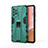 Custodia Silicone e Plastica Opaca Cover con Magnetico Supporto per Samsung Galaxy A72 4G Verde