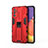 Custodia Silicone e Plastica Opaca Cover con Magnetico Supporto per Samsung Galaxy A82 5G Rosso