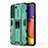 Custodia Silicone e Plastica Opaca Cover con Magnetico Supporto per Samsung Galaxy S22 Plus 5G Verde