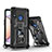 Custodia Silicone e Plastica Opaca Cover con Magnetico Supporto Q01W per Samsung Galaxy A10s Nero