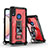 Custodia Silicone e Plastica Opaca Cover con Magnetico Supporto Q01W per Samsung Galaxy A10s Rosso