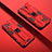 Custodia Silicone e Plastica Opaca Cover con Magnetico Supporto T01 per Oppo F19 Pro Rosso