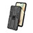 Custodia Silicone e Plastica Opaca Cover con Magnetico Supporto T01 per Samsung Galaxy A12 5G