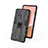 Custodia Silicone e Plastica Opaca Cover con Magnetico Supporto T01 per Samsung Galaxy A72 4G