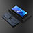 Custodia Silicone e Plastica Opaca Cover con Magnetico Supporto T02 per Oppo A56 5G Blu