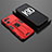 Custodia Silicone e Plastica Opaca Cover con Magnetico Supporto T02 per Oppo K10 5G Rosso