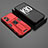 Custodia Silicone e Plastica Opaca Cover con Magnetico Supporto T02 per Oppo K10 Pro 5G Rosso