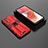 Custodia Silicone e Plastica Opaca Cover con Magnetico Supporto T02 per Oppo K9 Pro 5G Rosso