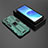 Custodia Silicone e Plastica Opaca Cover con Magnetico Supporto T02 per Oppo Reno6 5G