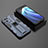 Custodia Silicone e Plastica Opaca Cover con Magnetico Supporto T02 per Oppo Reno7 5G Blu