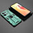 Custodia Silicone e Plastica Opaca Cover con Magnetico Supporto T02 per Oppo Reno9 Pro+ Plus 5G Verde