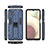 Custodia Silicone e Plastica Opaca Cover con Magnetico Supporto T02 per Samsung Galaxy A12 Nacho