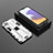 Custodia Silicone e Plastica Opaca Cover con Magnetico Supporto T02 per Samsung Galaxy A22s 5G Bianco