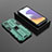 Custodia Silicone e Plastica Opaca Cover con Magnetico Supporto T02 per Samsung Galaxy A22s 5G Verde