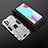 Custodia Silicone e Plastica Opaca Cover con Magnetico Supporto T02 per Samsung Galaxy A52s 5G Bianco