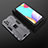 Custodia Silicone e Plastica Opaca Cover con Magnetico Supporto T02 per Samsung Galaxy A52s 5G Grigio
