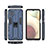 Custodia Silicone e Plastica Opaca Cover con Magnetico Supporto T02 per Samsung Galaxy M12