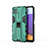 Custodia Silicone e Plastica Opaca Cover con Magnetico Supporto T03 per Samsung Galaxy A22s 5G Verde