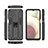 Custodia Silicone e Plastica Opaca Cover con Magnetico Supporto T04 per Samsung Galaxy A12 Nacho
